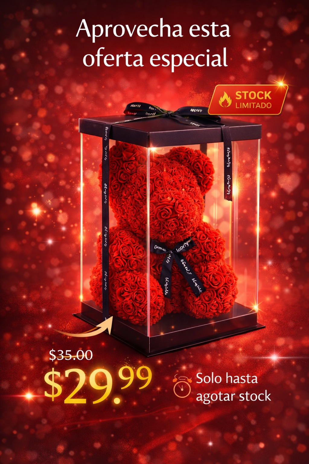 🐻 Oso Eterno de Rosas ¿Qué mejor manera de demostrar amor que con un regalo que nunca se marchita?